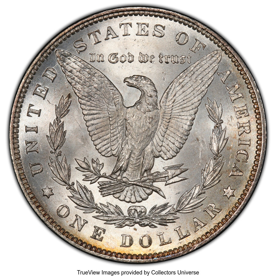 image for: 1884 $1 Small Dot, VAM-4, MS64 PCGS. Top 100 Variety. PCGS Population: (19/6 and 0/1+). NGC Census: (35/5 and 0/0+). CDN: $...