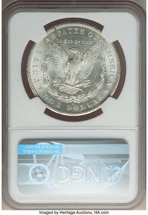 image for: 1904-O $1 VAM-4B, Fish Hook, MS64 NGC. Hit List-40 Variety. NGC Census: (0/0). PCGS Population: (62/32). CDN: $180 Whsle. B...