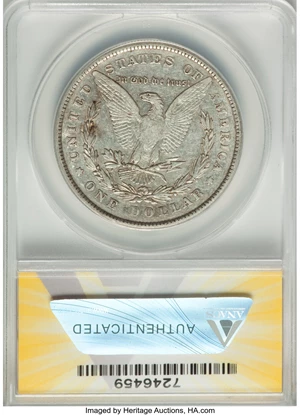 image for: 1878 8TF $1 VAM-14.10, Chip in Ear XF45 ANACS....