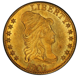 image for: 1807 Capped Bust Right Half Eagle. Bass Dannreuther-6. Rarity-4+. Mint State-64 (PCGS).