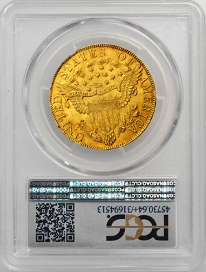 image for: 1799 Capped Bust Right Eagle. Bass Dannreuther-7. Rarity-3. Small Obverse Stars. Mint State-64+ (PCGS).