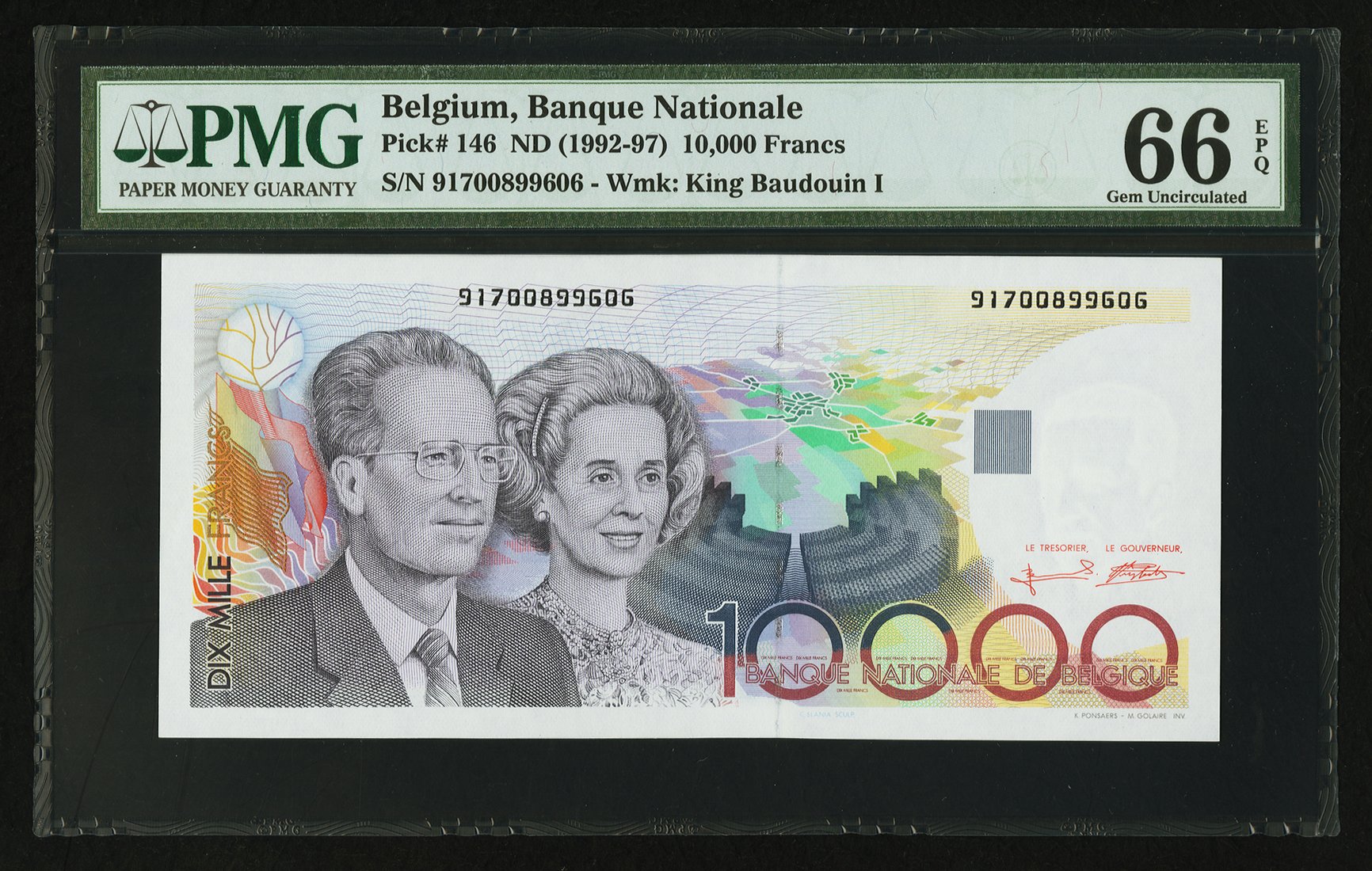 image for: Belgium  10,000 francs (B589as)
