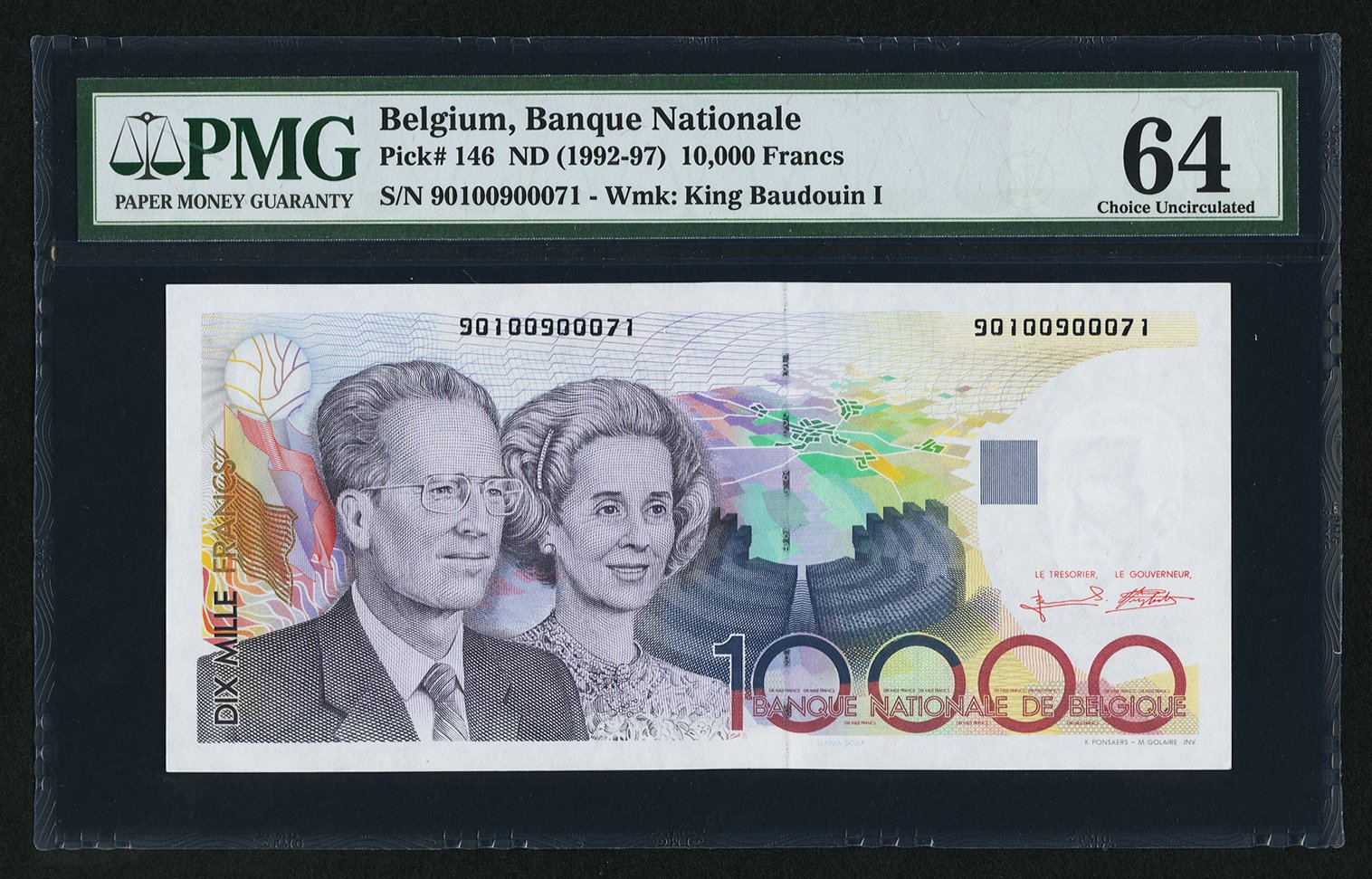 image for: Belgium  10,000 francs (B589as)