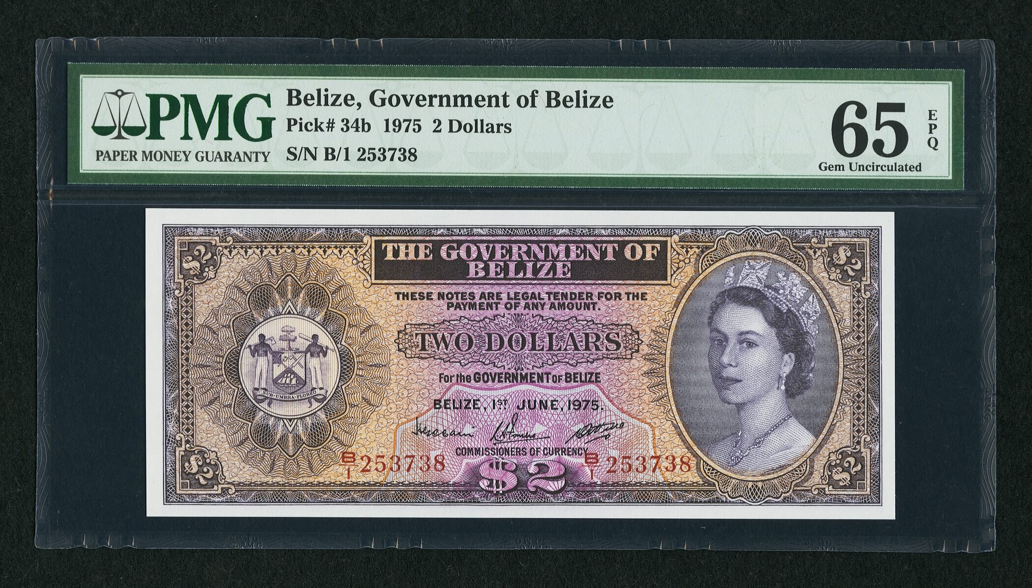 image for: Belize  2 dollars (B102c)