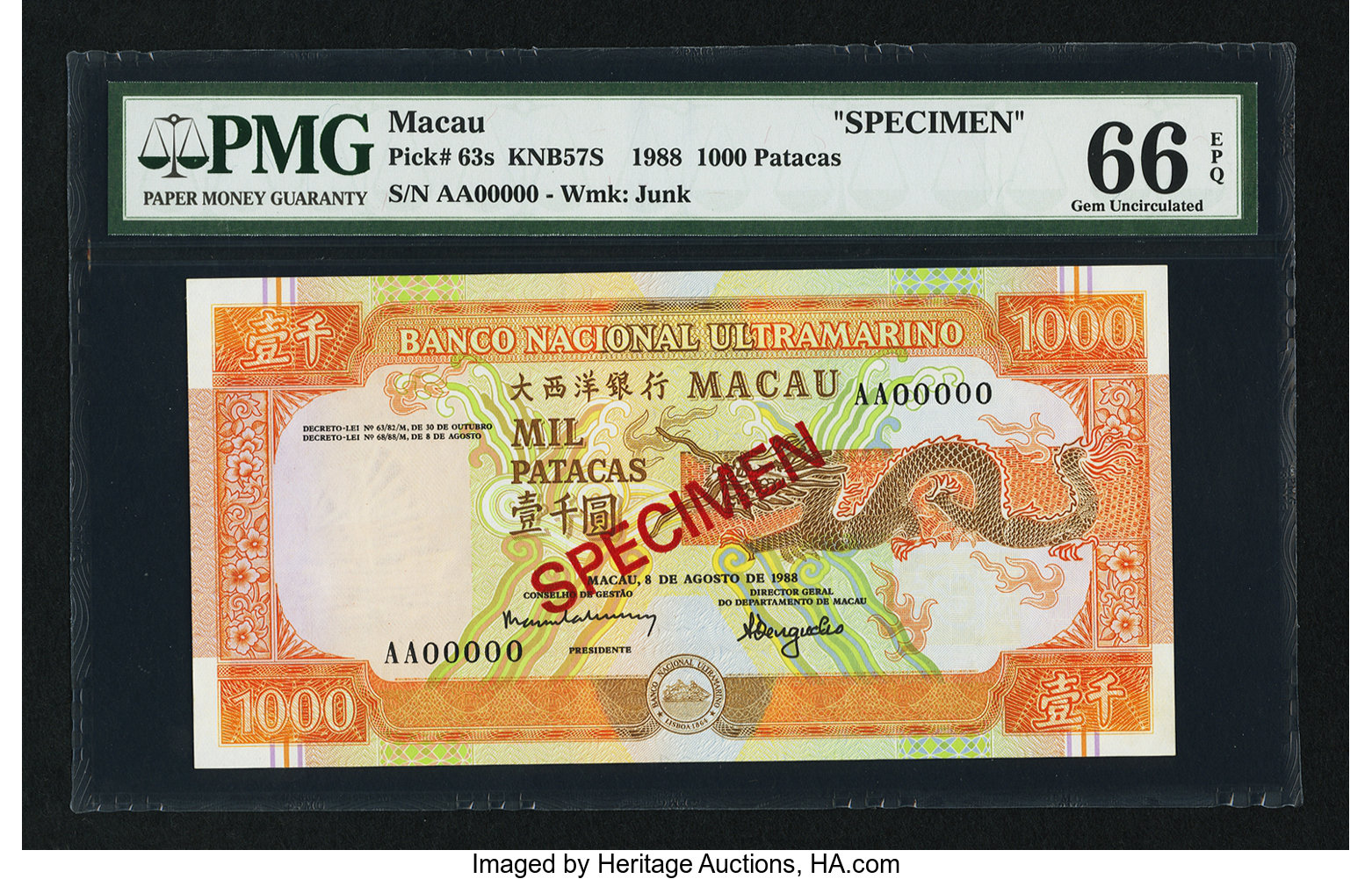 image for: Macau  1,000 patacas (B066as1)