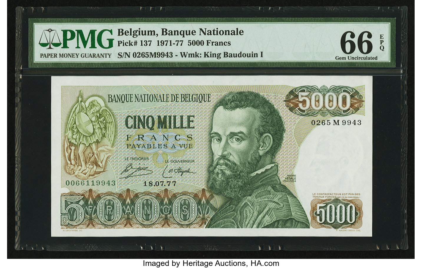 image for: Belgium  5,000 francs (B584bz)