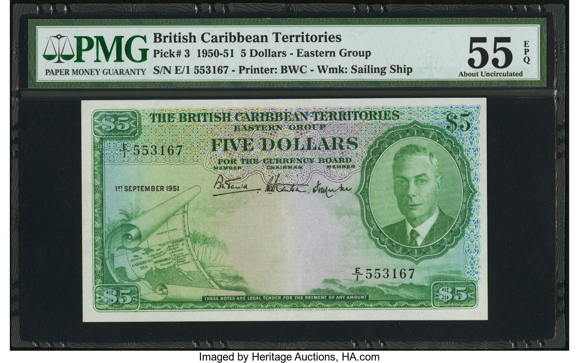image for: British Caribbean Territories  5 dollars(B103a)