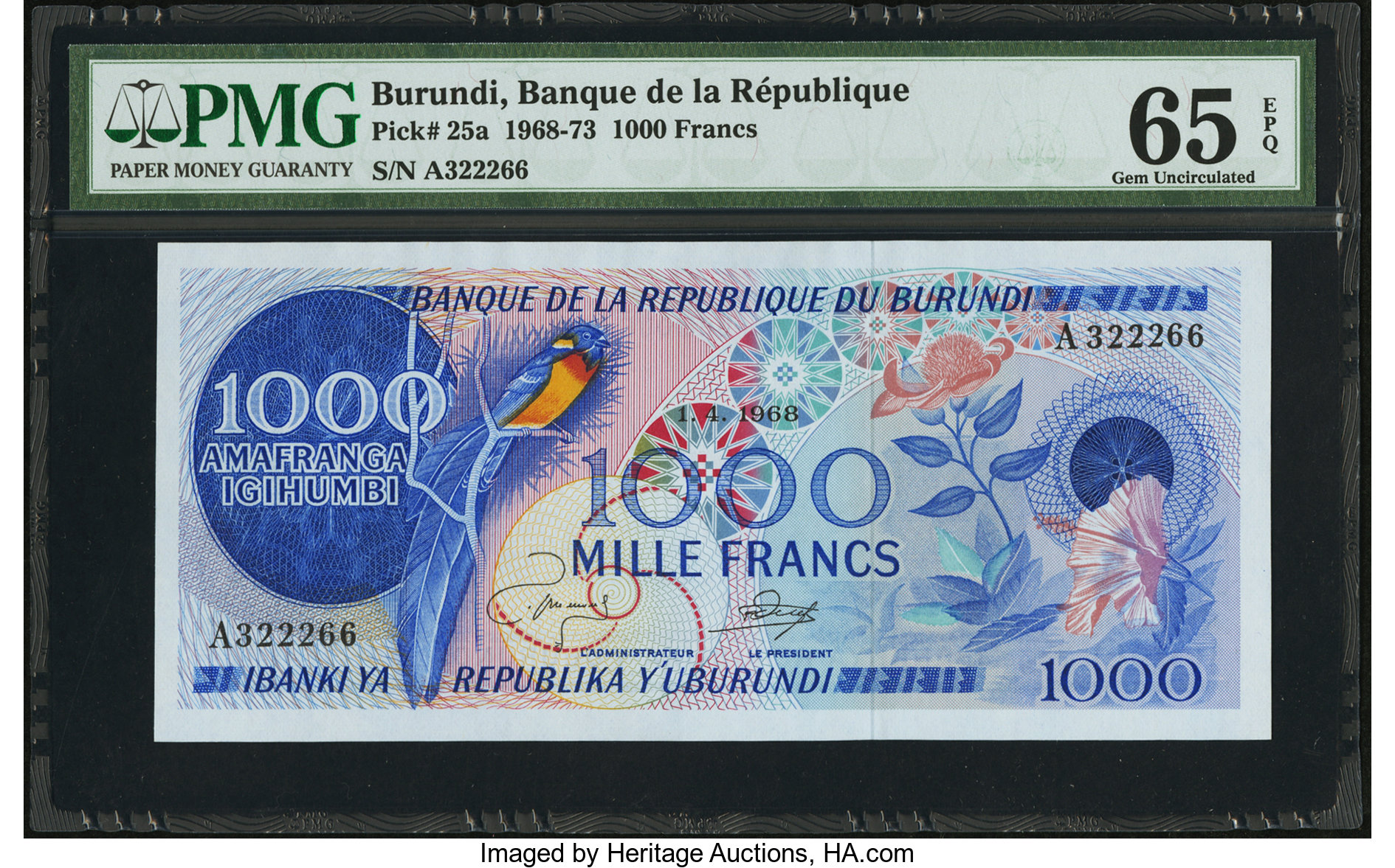 image for: Burundi  1,000 francs(B212b)