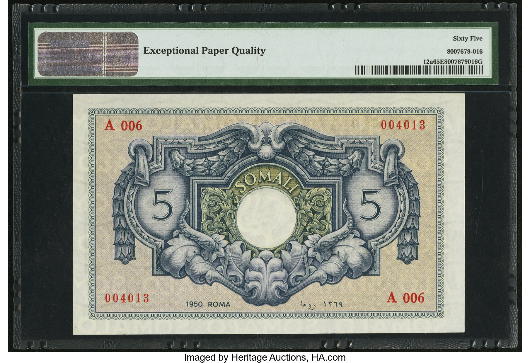 image for: Italian Somaliland  5 somali(B302as)