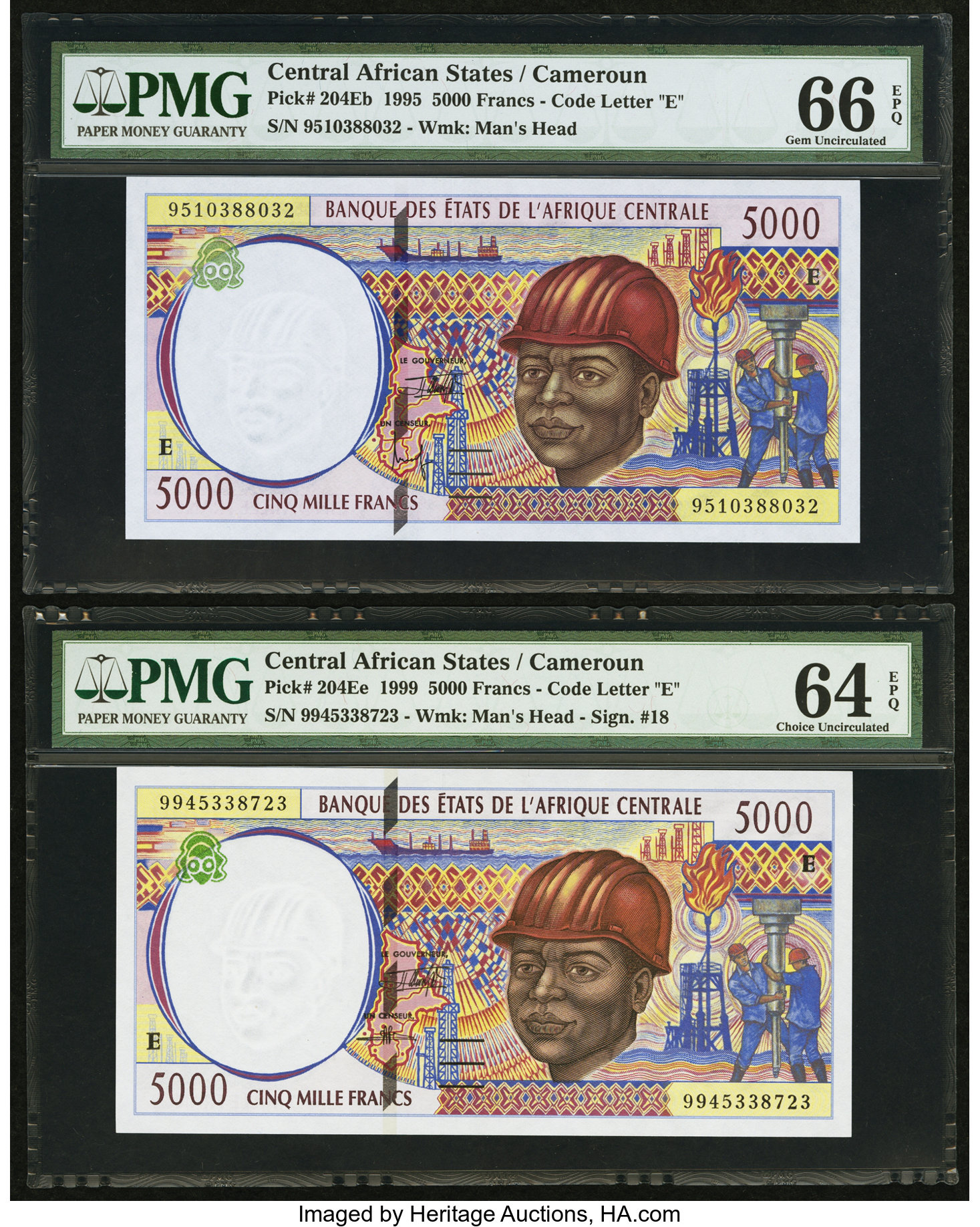 image for: Central African States  5,000 francs (B104Ef)