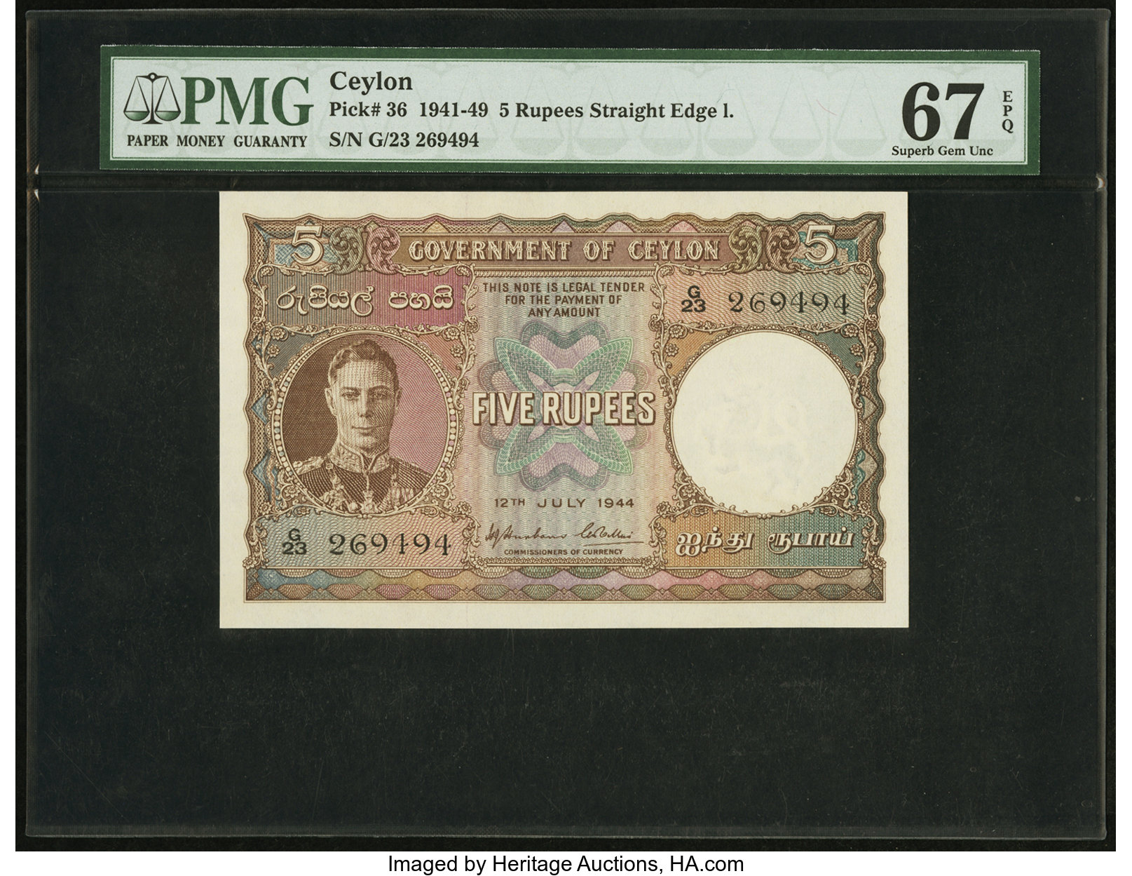 image for: Ceylon  10 rupees (B229fs)