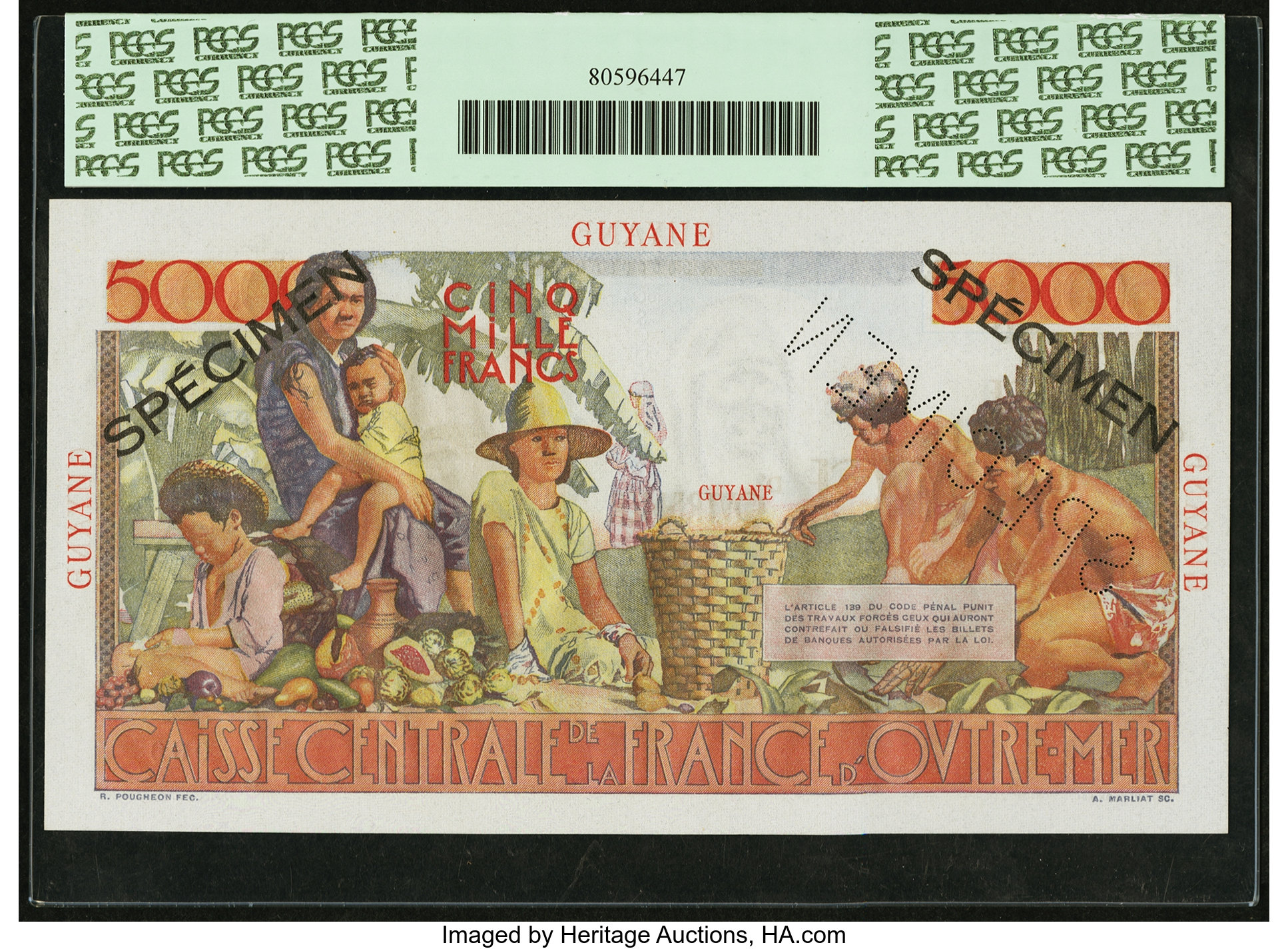 image for: French Guiana  5,000 francs (B410as)