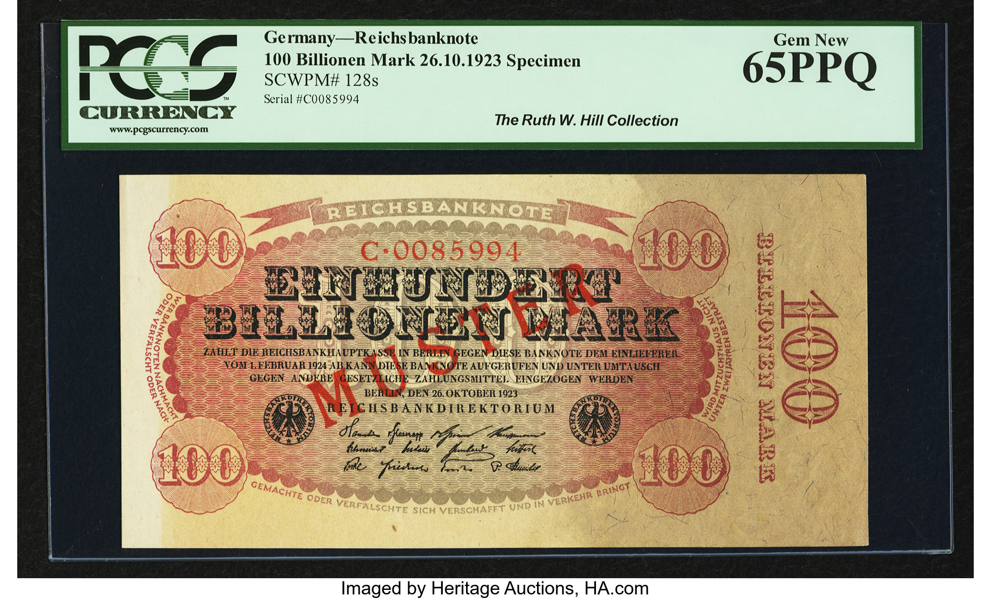 image for: Germany  100 billionen (100,000,000,000,000) mark (B308a)