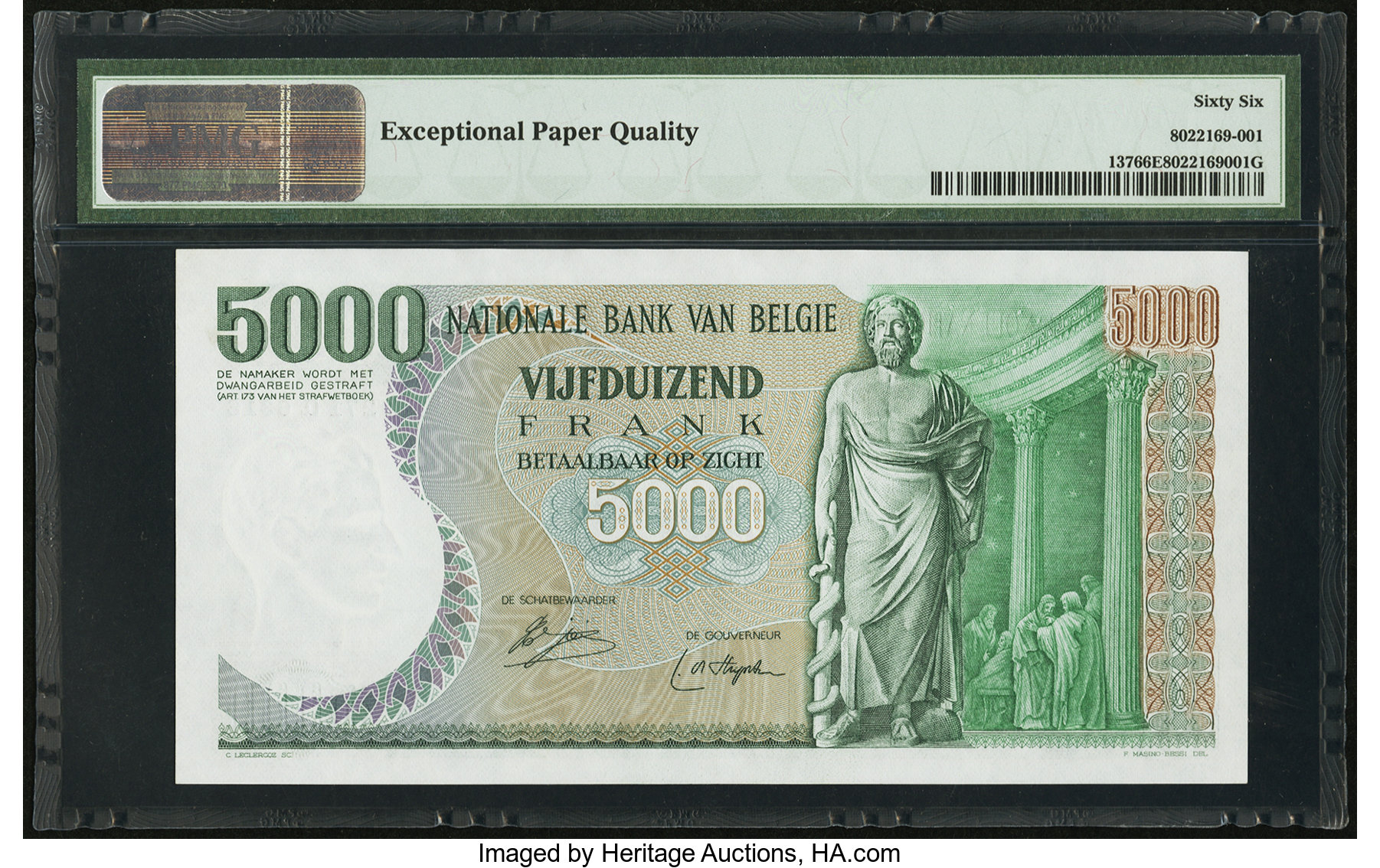 image for: Belgium  5,000 francs (B584as)