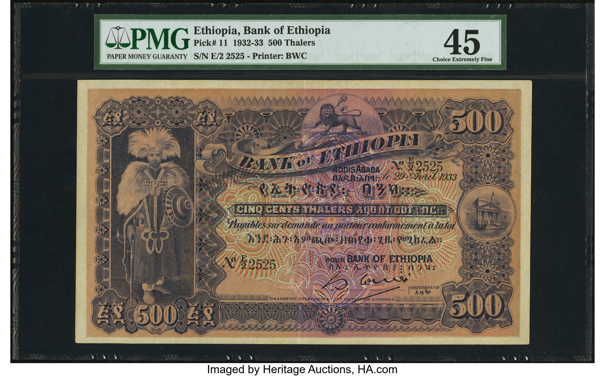 image for: Ethiopia  500 thalers(B106b)