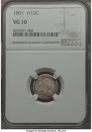 image for: 1801 H10C V-1, LM-2, R.4, VG10 NGC....