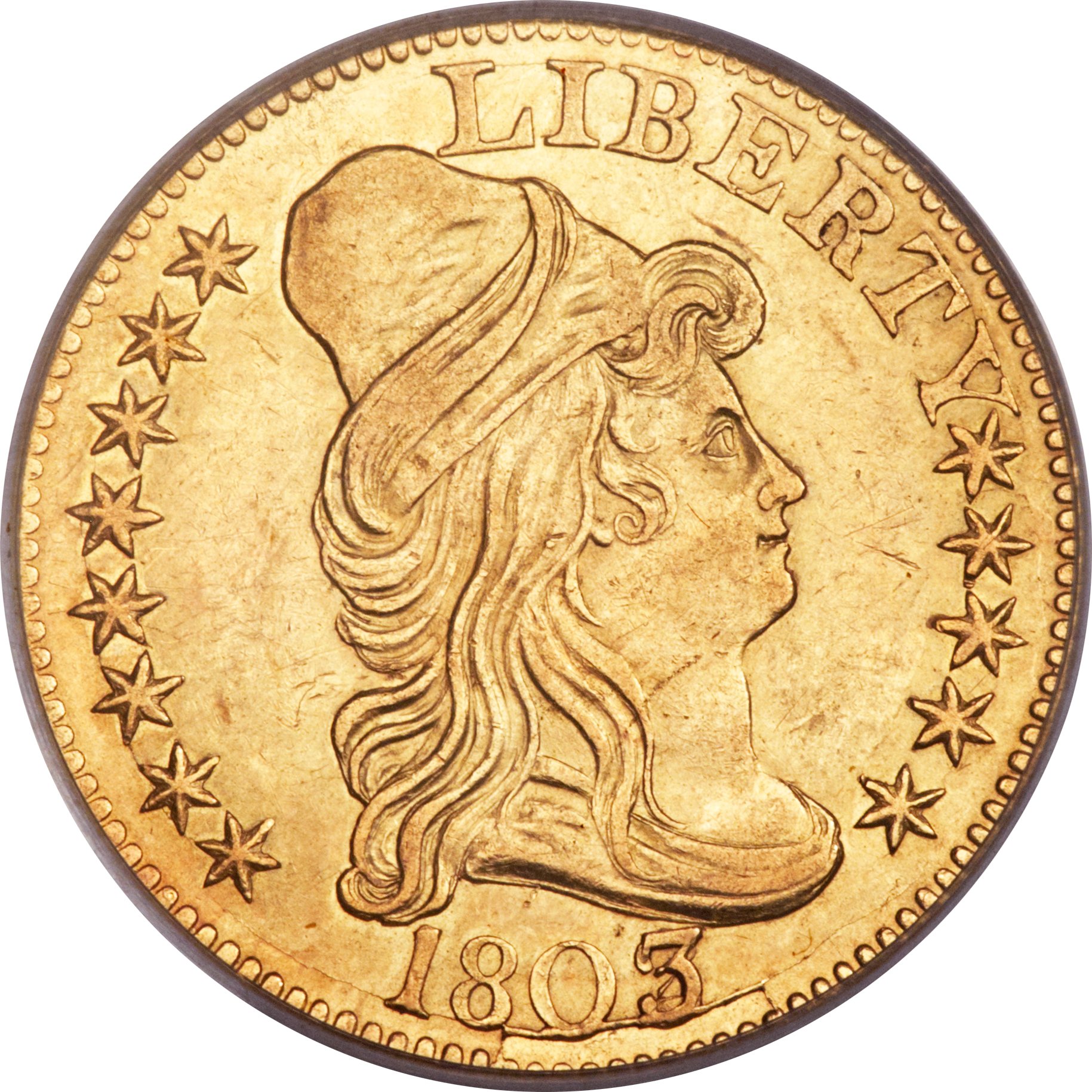 image for: 1803/2 $5 BD-4, R.4, AU58 PCGS....