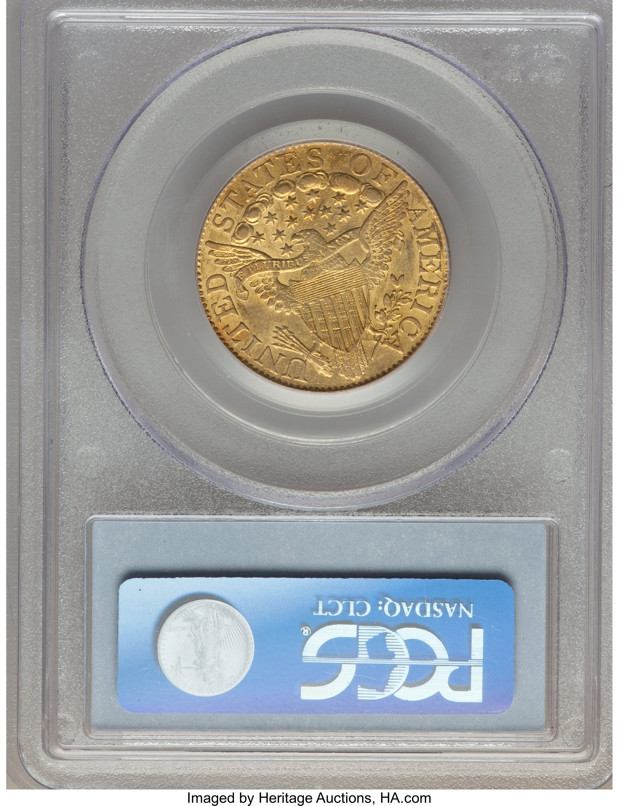 image for: 1806 $5 Pointed 6, 8x5 Stars, BD-1, R.4, AU53 PCGS. CAC....