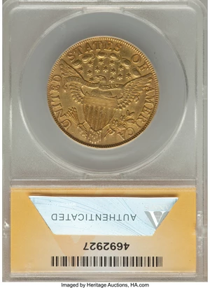 image for: 1799 $10 Small Obverse Stars, BD-7, R.3 -- Repaired, Whizzed -- ANACS. AU50 Details....