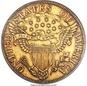 image for: 1799 $10 Small Obverse Stars, BD-7, R.3 -- Repaired, Whizzed -- ANACS. AU50 Details....