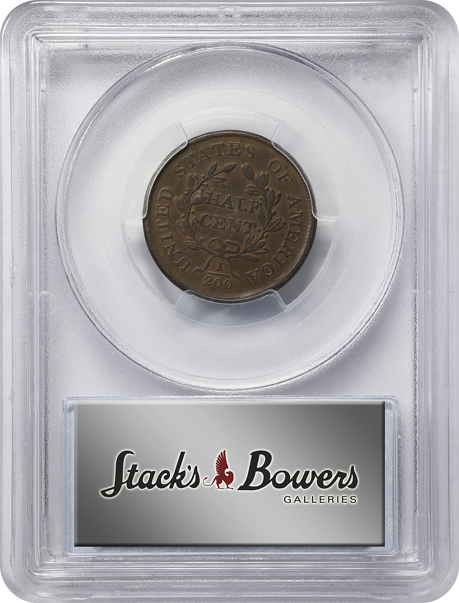 image for: 1805 Draped Bust Half Cent. C-1. Medium 5, Stemless Wreath. VF-25 (PCGS).