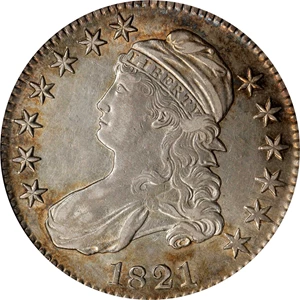 image for: 1821 Capped Bust Half Dollar. O-104a. AU-55 (ANACS). OH.