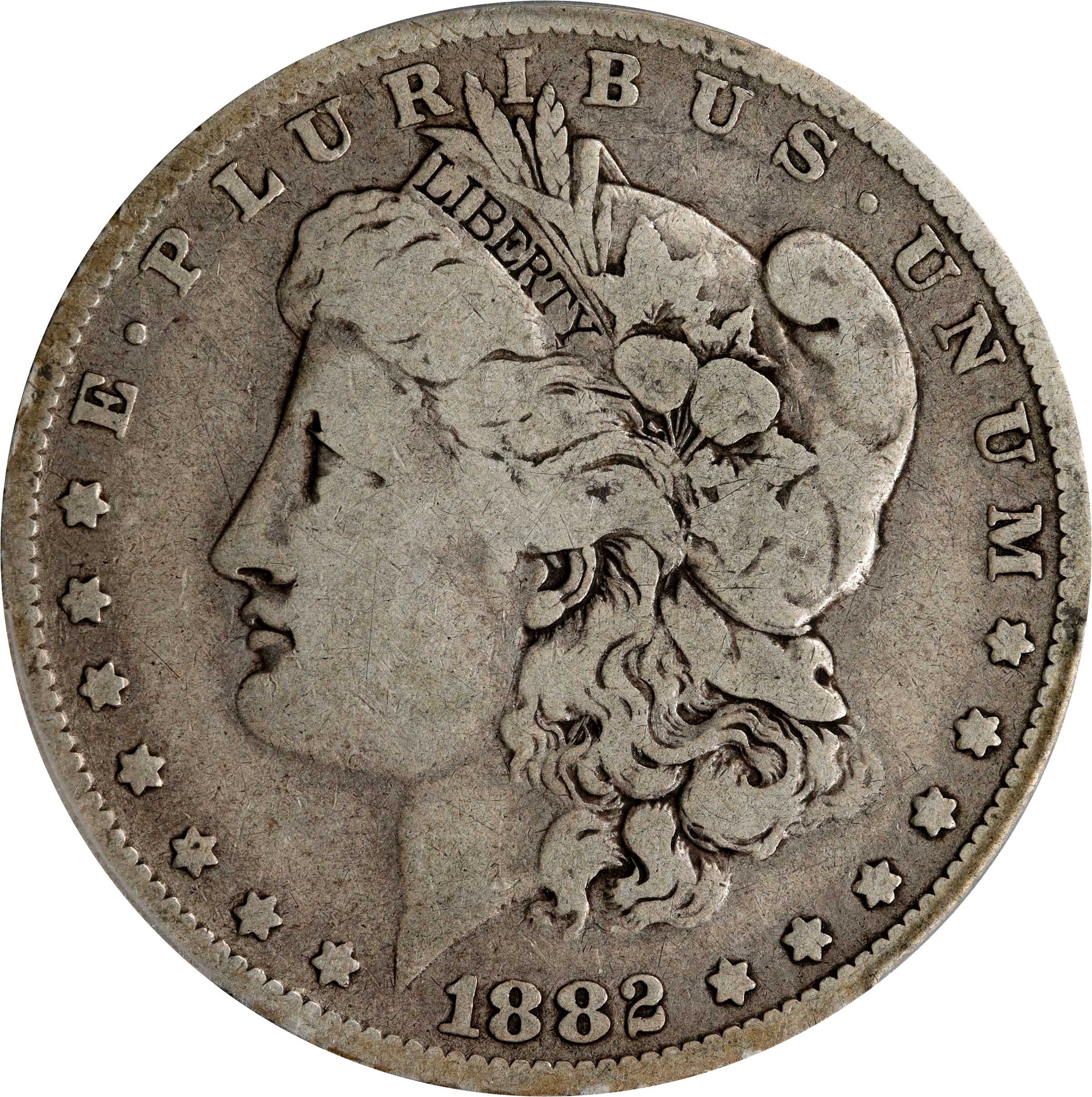 1882-O/S Morgan Silver Dollar. Strong. VG-10 (PCGS).