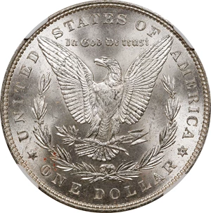 image for: 1888 Morgan Silver Dollar. VAM-16A. Hot 50 Variety. Doubled Die Reverse, Wreath & Gouge. MS-64 (NGC).