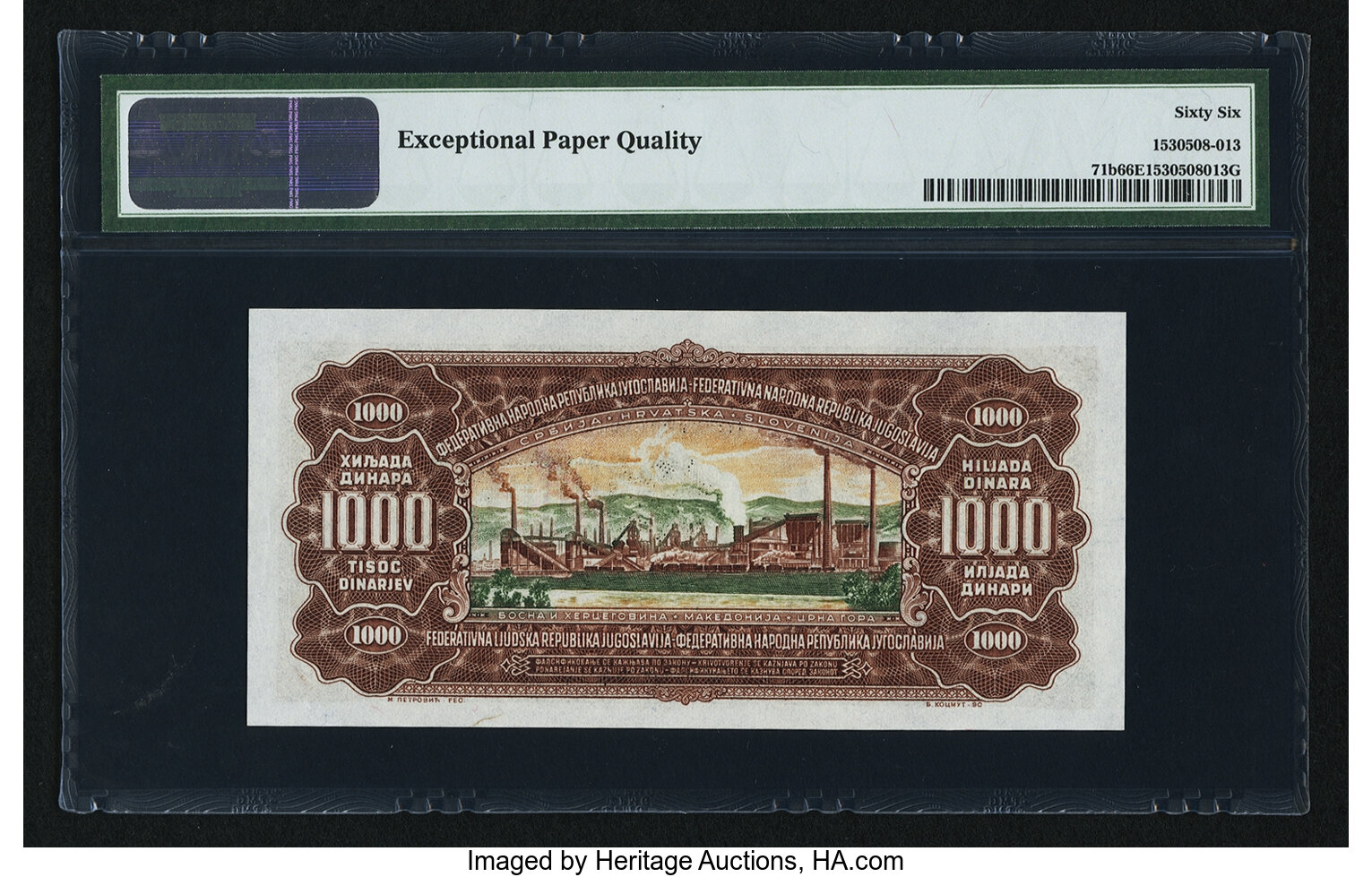 image for: Yugoslavia  1,000 dinara (dinars) (B326b)