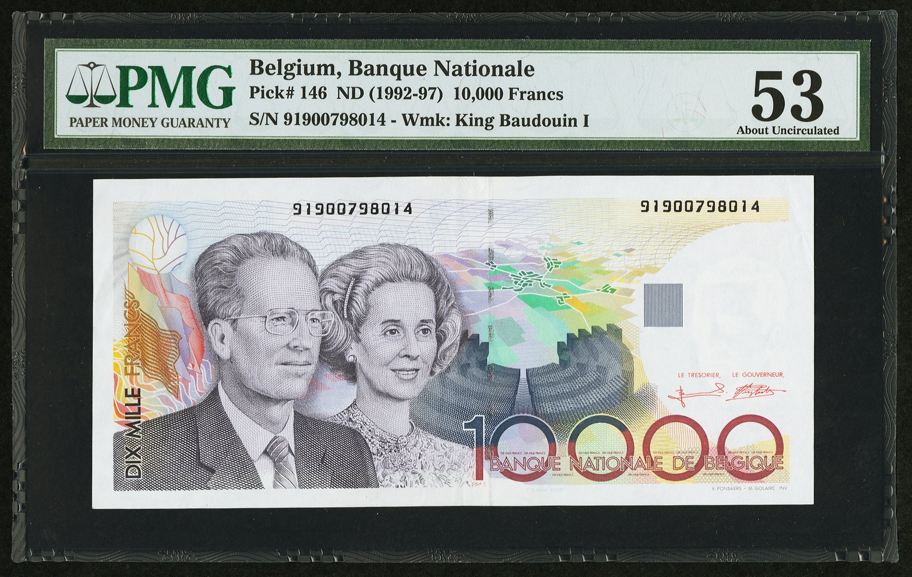 image for: Belgium  10,000 francs (B589as)