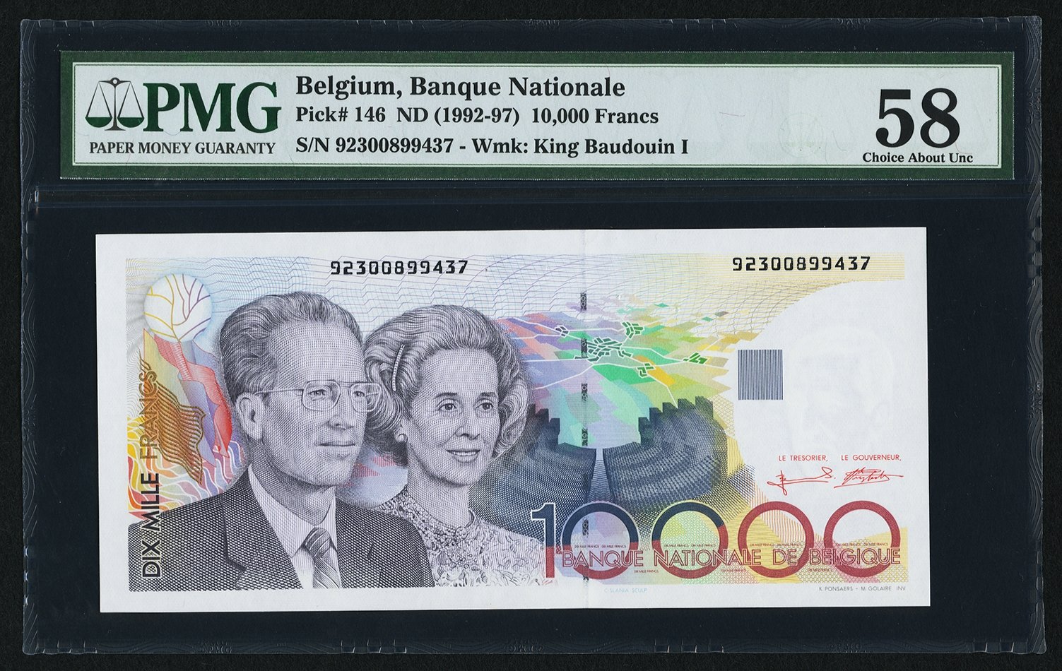 image for: Belgium  10,000 francs (B589as)