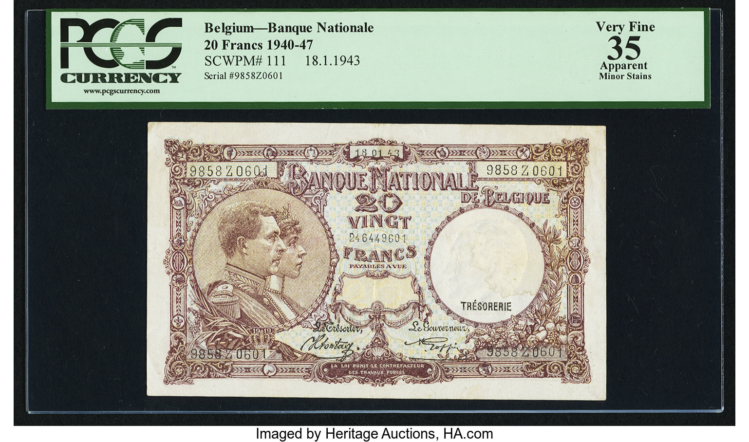 image for: Belgium  20 francs (B550a)