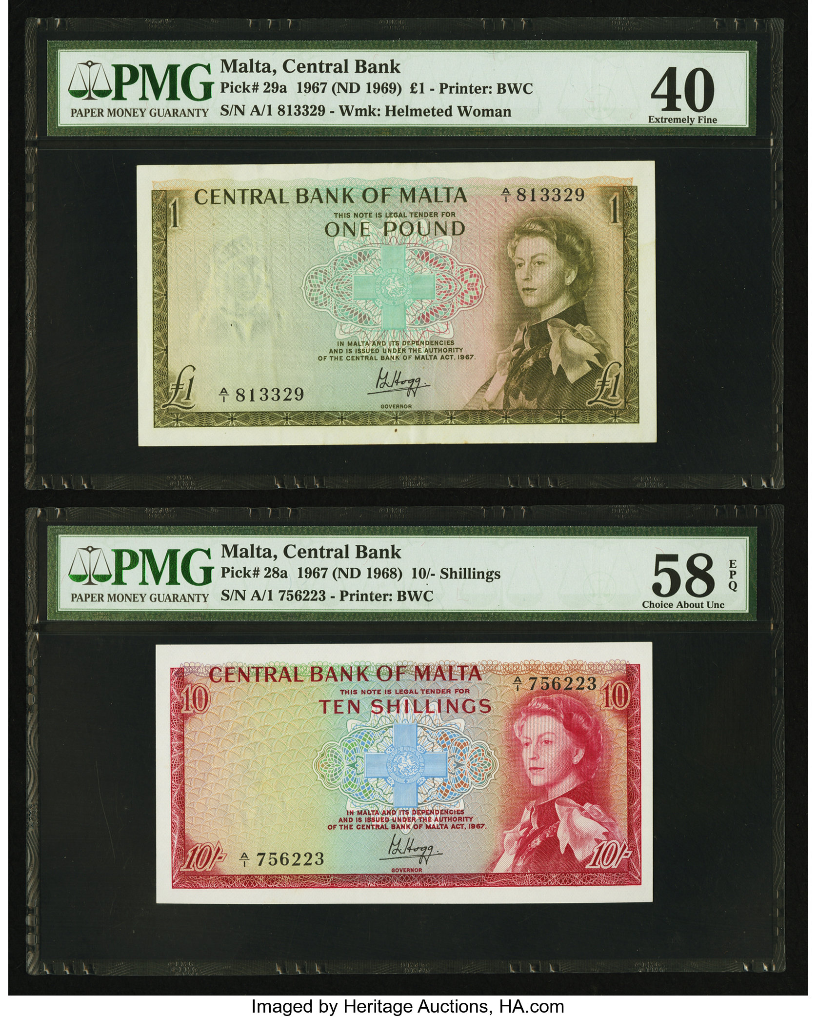 image for: Malta  10 shillings (B201a)