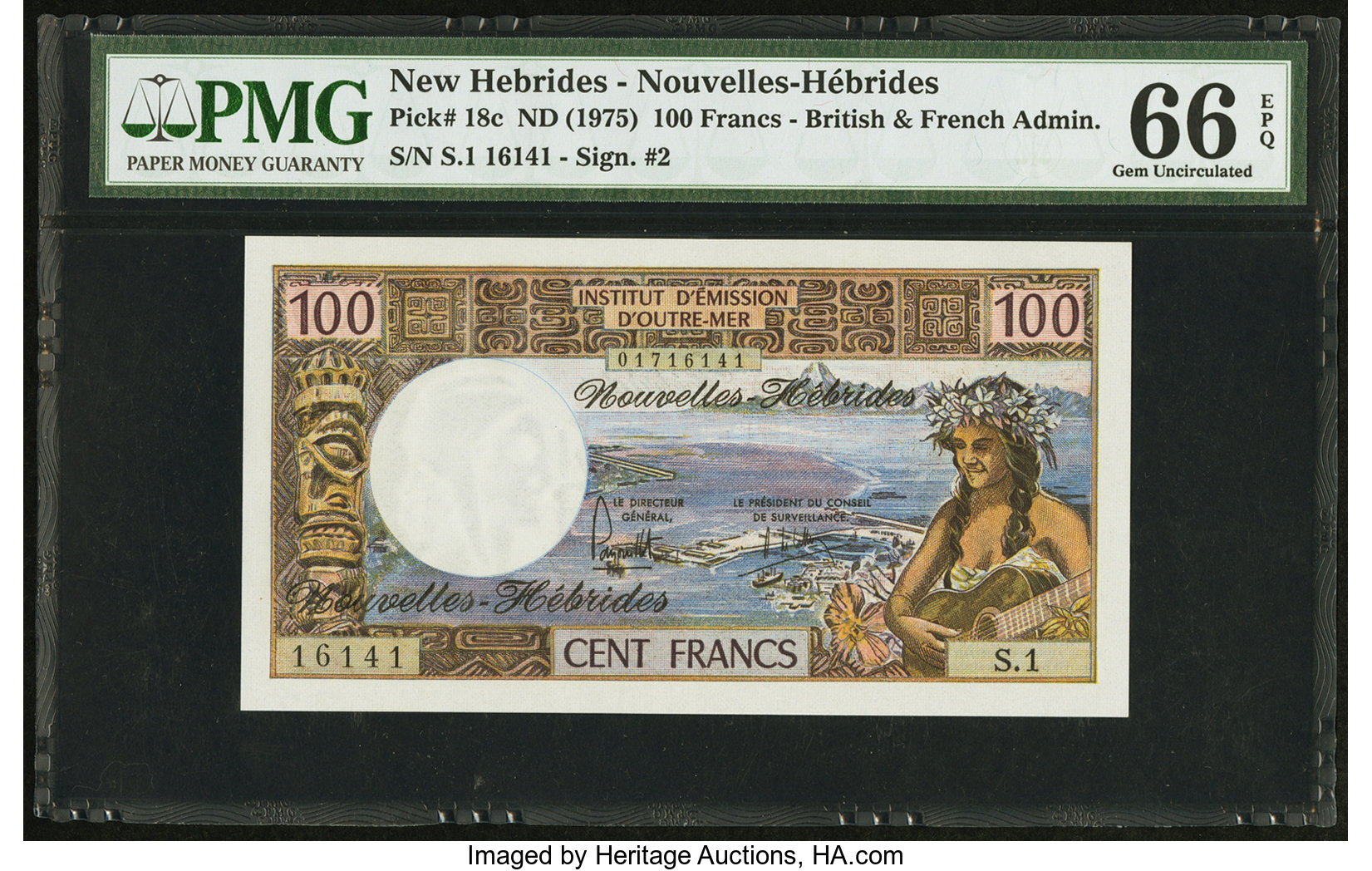 image for: New Hebrides  100 francs(B403bs)