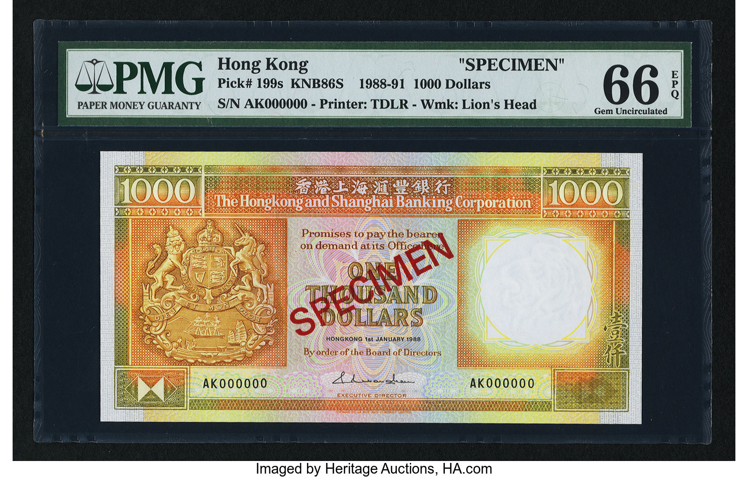 image for: Hong Kong  1,000 dollars (B680a)