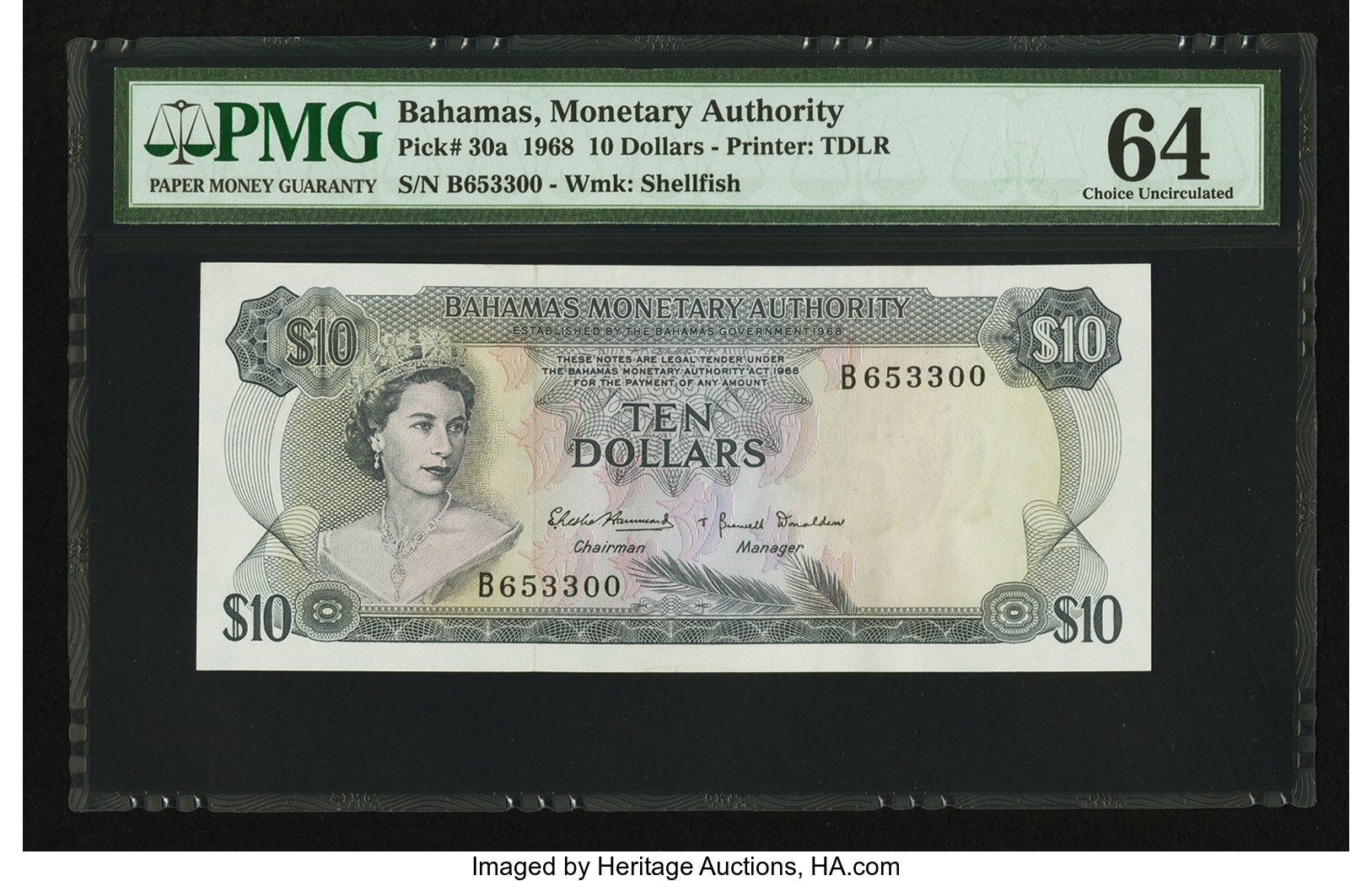 image for: Bahamas  10 dollars (B205a)