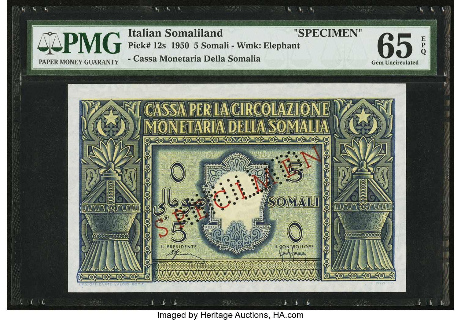 image for: Italian Somaliland  5 somali(B302as)