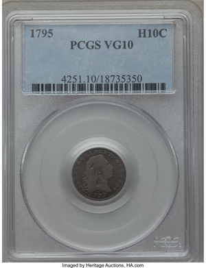 image for: 1795 H10C V-5, LM-8, R.3, VG10 PCGS....