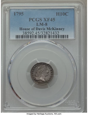 image for: 1795 H10C V-5, LM-8, R.3, XF45 PCGS....