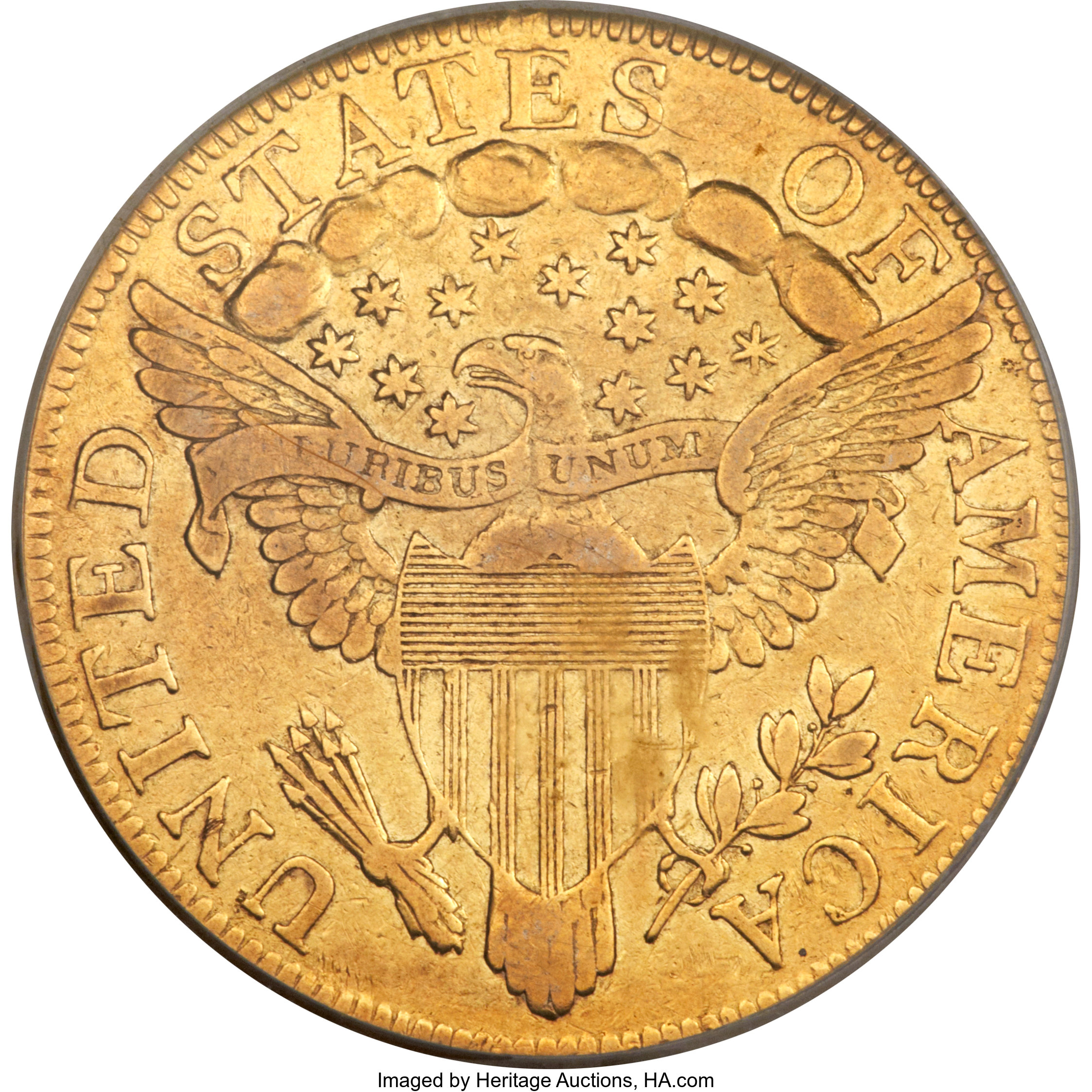 image for: 1797 $10 Large Eagle, BD-2, High R.4, Fine 15 PCGS....