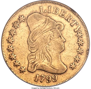 image for: 1799 $10 Small Obverse Stars, BD-8, R.5, NCS Genuine....