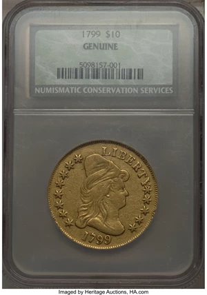 image for: 1799 $10 Small Obverse Stars, BD-8, R.5, NCS Genuine....