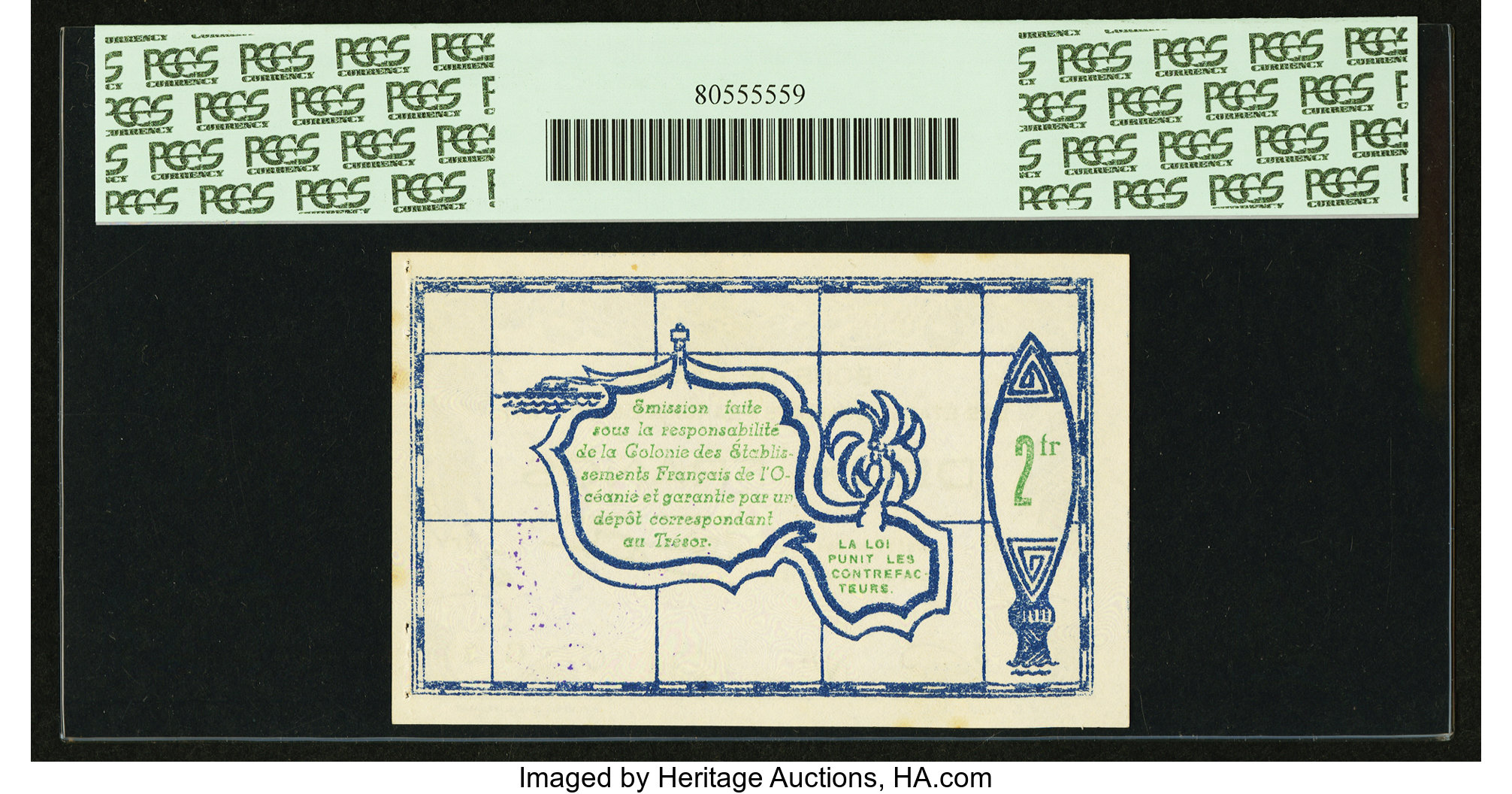 image for: French Oceania  2 francs(B803b)