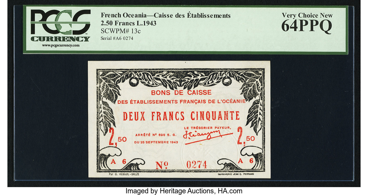 image for: French Oceania  2.50 francs(B804b)