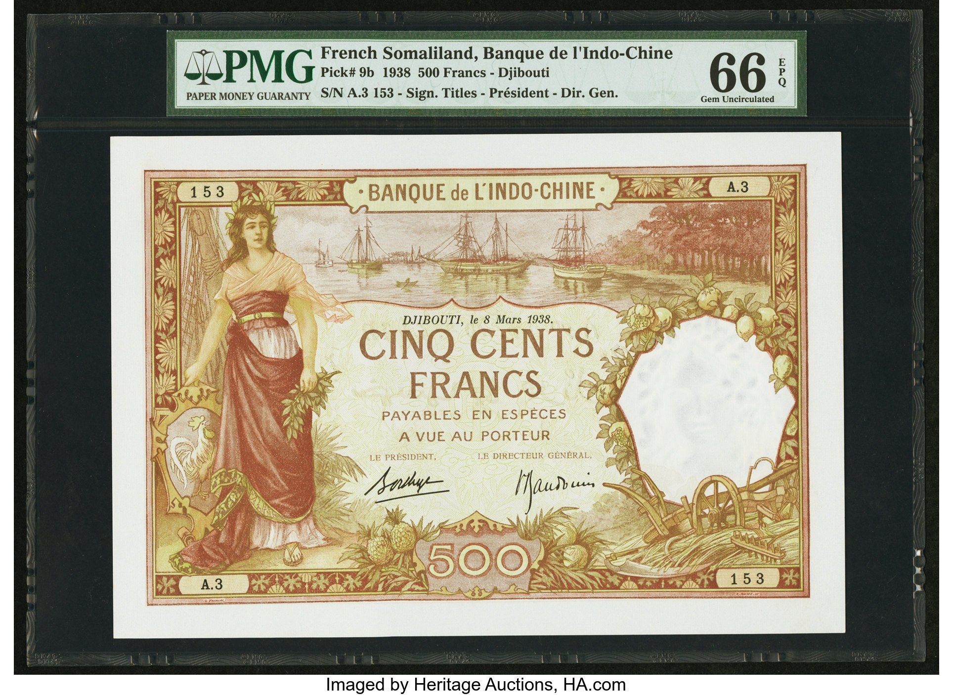 image for: French Somaliland  500 francs (B114a)