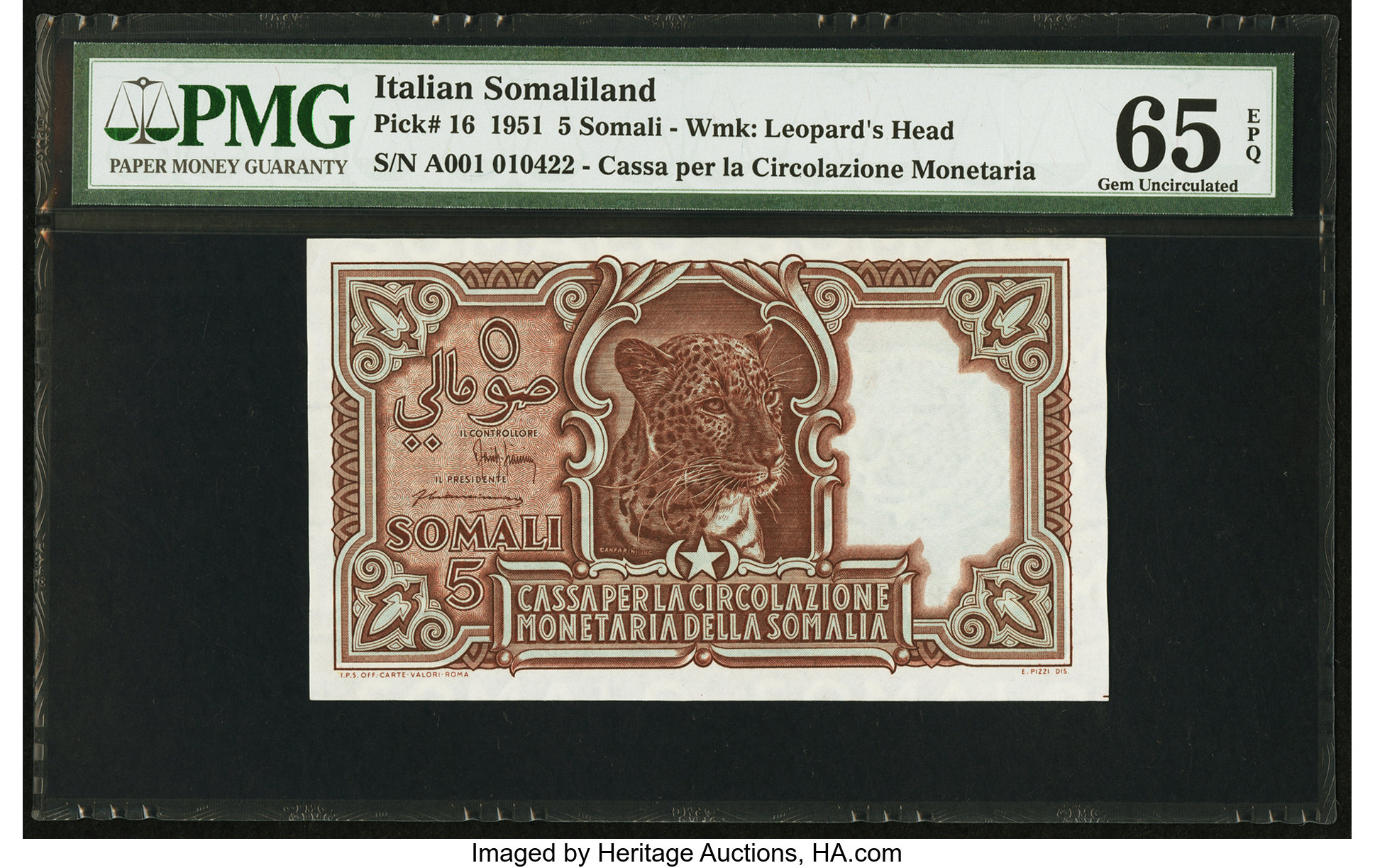 image for: Italian Somaliland  5 somali(B306a)