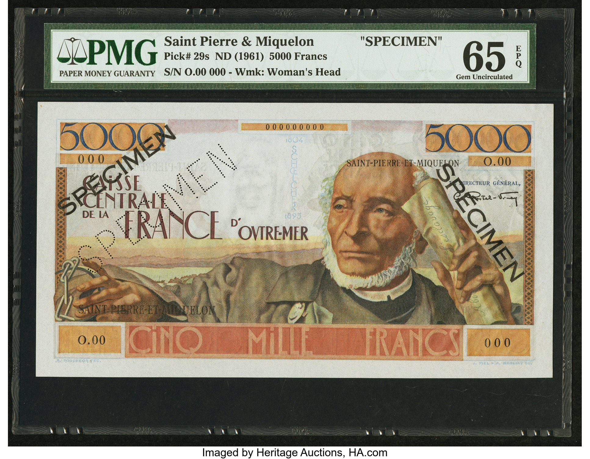 image for: Saint Pierre and Miquelon  5,000 francs(B515a)