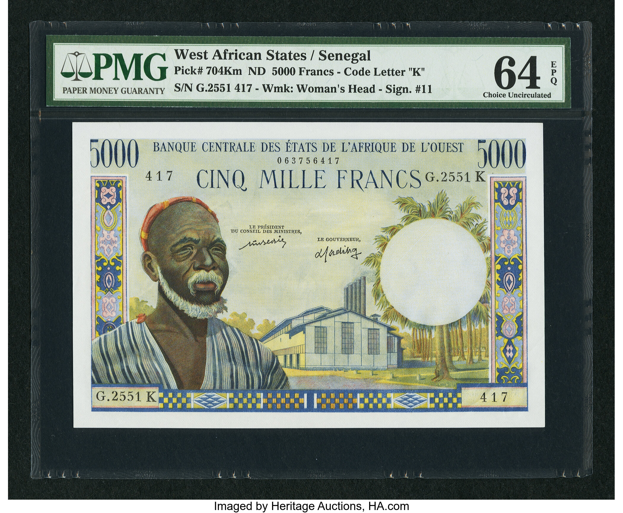 image for: West African States  5,000 francs (B109Ke)