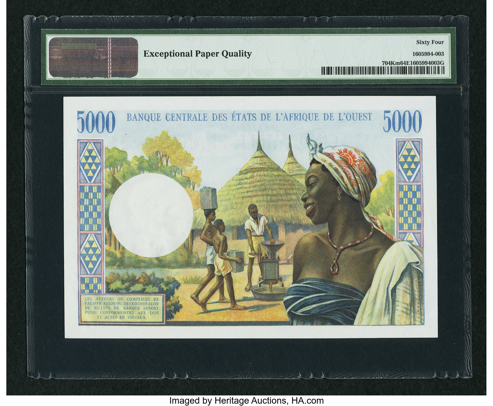 image for: West African States  5,000 francs (B109Kd)