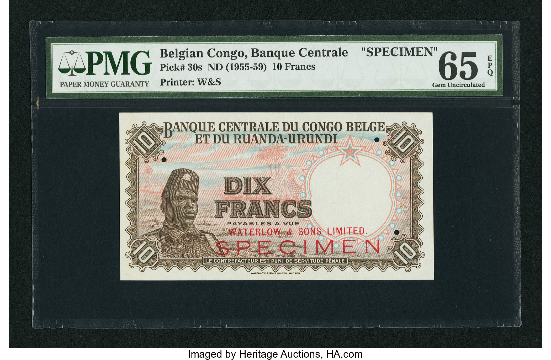 image for: Belgian Congo  10 francs(B310f)
